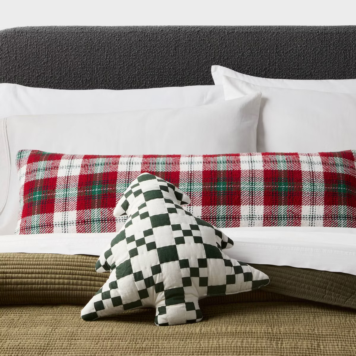 Holiday Tree Shaped Decorative Throw Pillow Green - Threshold™ | Target