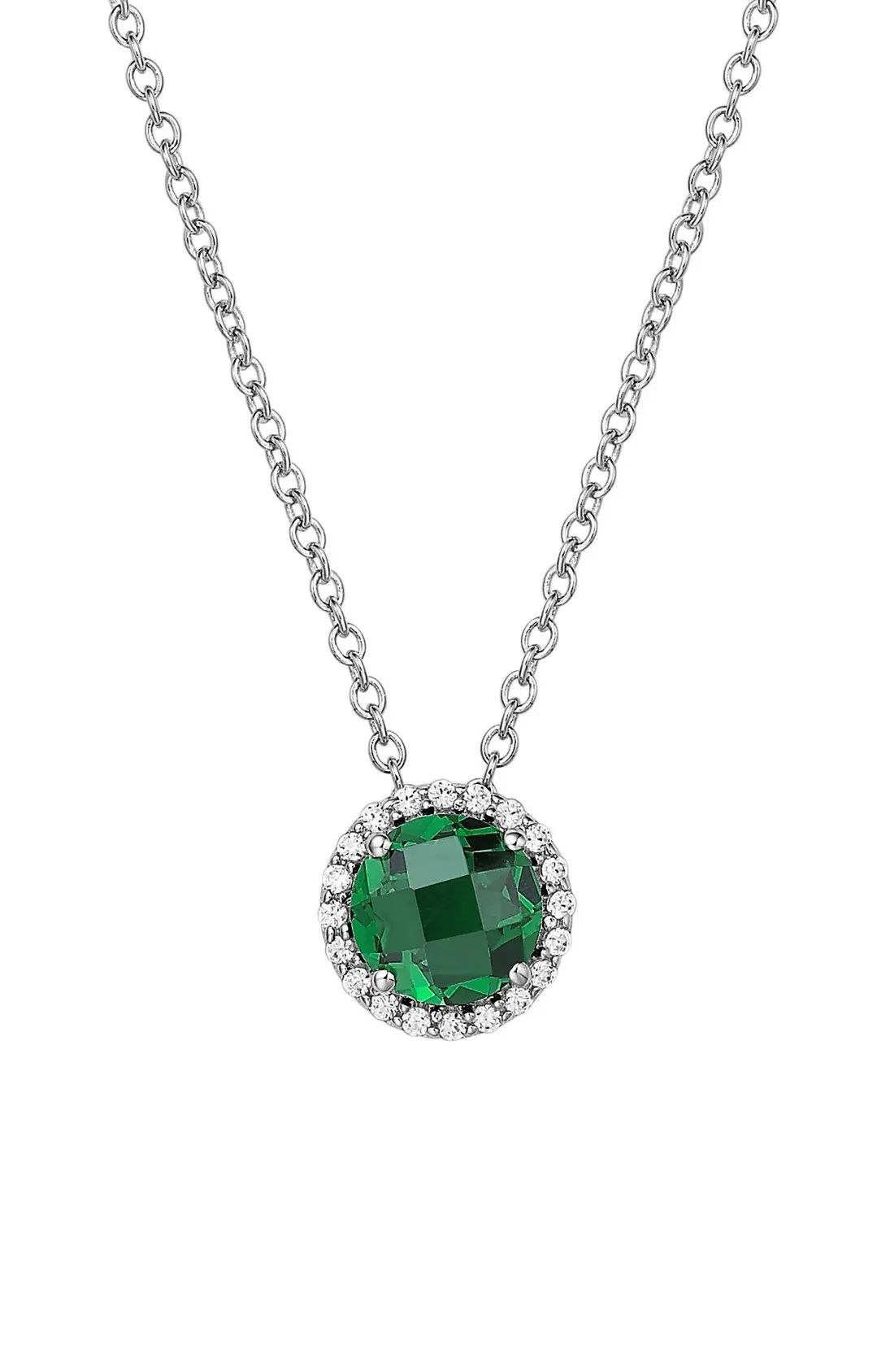 Birthstone Halo Pendant Necklace | Nordstrom