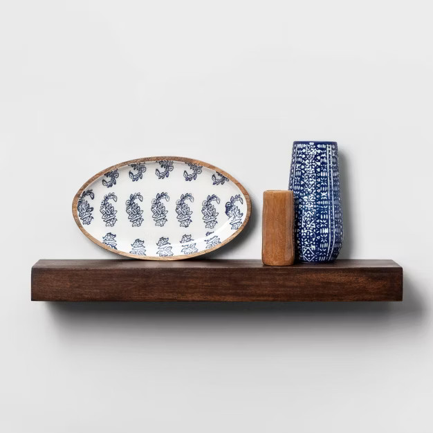 Wood Block Wall Shelf Walnut - Threshold™ | Target