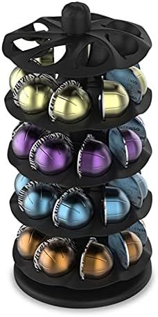 Everie Rotary Coffee Pod Capsules Carousel Compatible with 40 Nespresso Vertuoline Capsules (Blac... | Amazon (US)