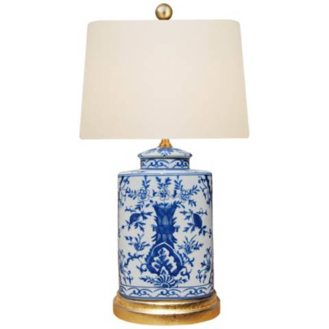 Akeno Blue and White Porcelain Oval Jar Accent Table Lamp | Lamps Plus