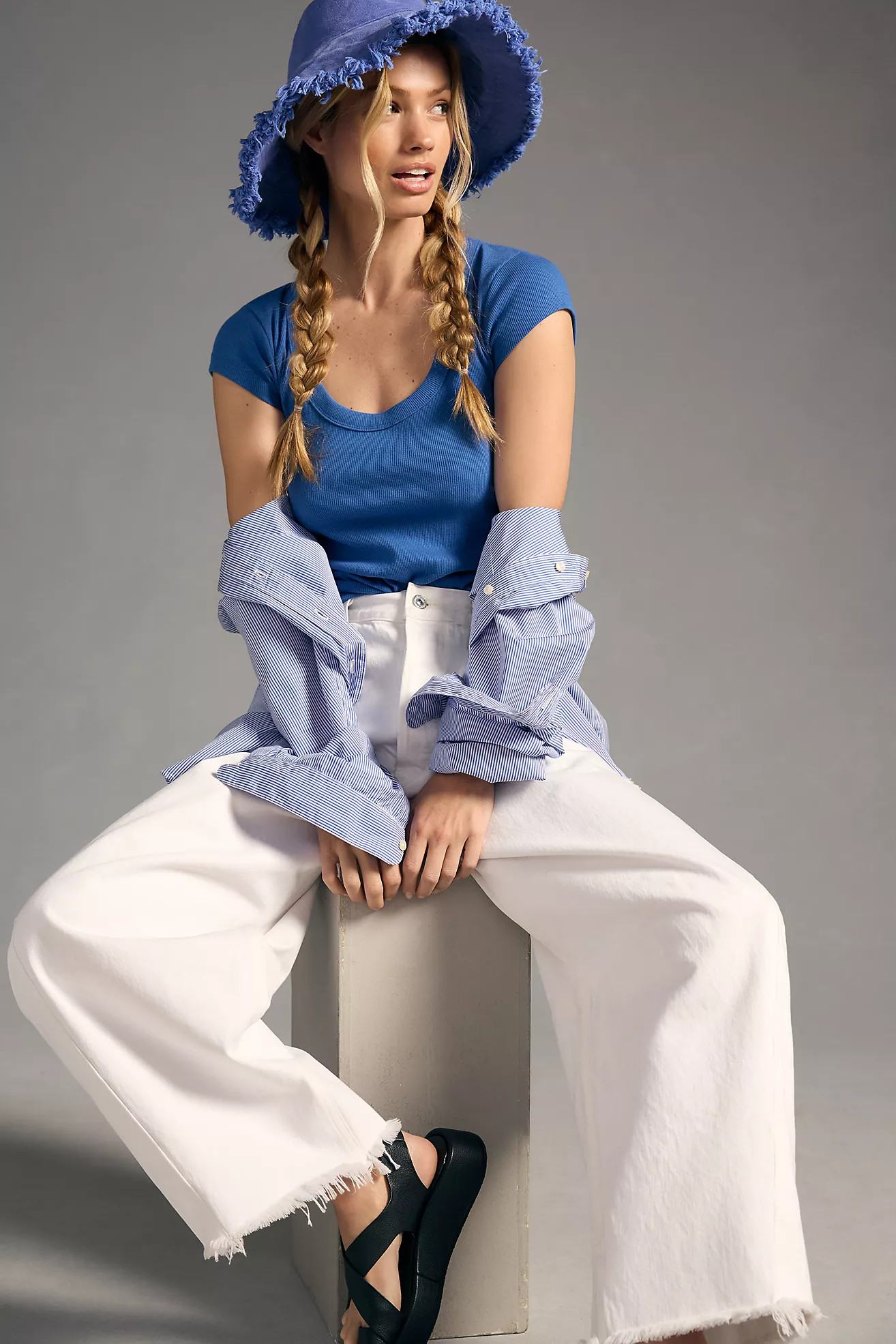 Pilcro Slim Scoop-Neck Tee | Anthropologie (US)