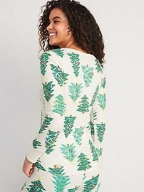 Printed Thermal-Knit Long-Sleeve Pajama Top for Women | Old Navy (US)
