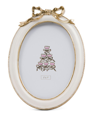 5x7 Oval Ribbon Beaded Tabletop Picture Frame | TJ Maxx