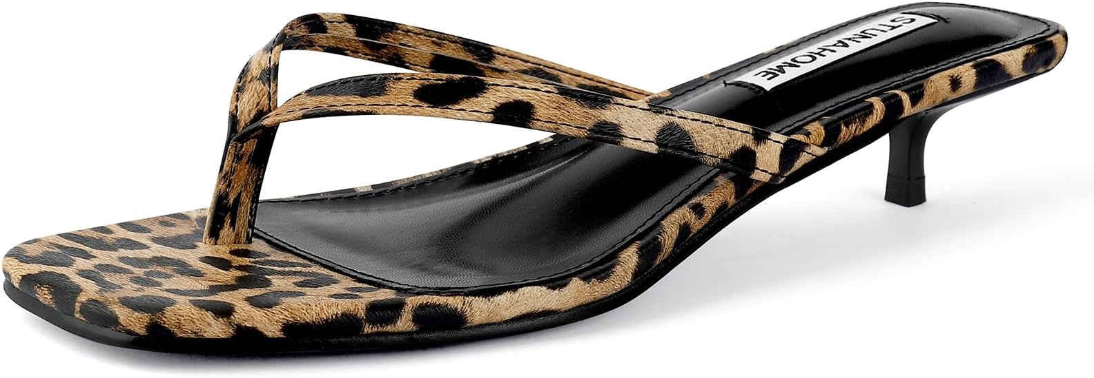 STUNAHOME Womens Kitten Heel Thong Sandals with Memory Foam Cute Flip Flop Heels for Women 1.4 In... | Amazon (US)