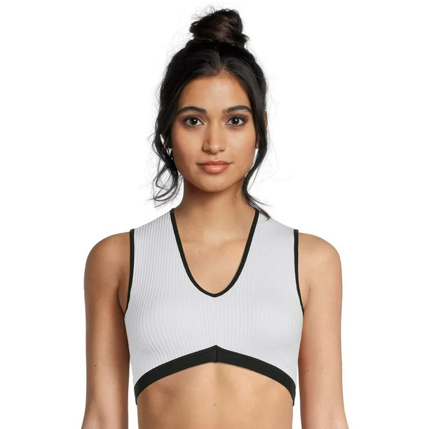 No Boundaries Juniors' Seamless Retro Plunge Bralette, Sizes to 3XL | Walmart (US)