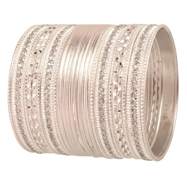 Sunsoul by Touchstone "Colorful 2 Dozen Bangle Collection" Indian Bollywood Textured Vanilla Whit... | Walmart (US)