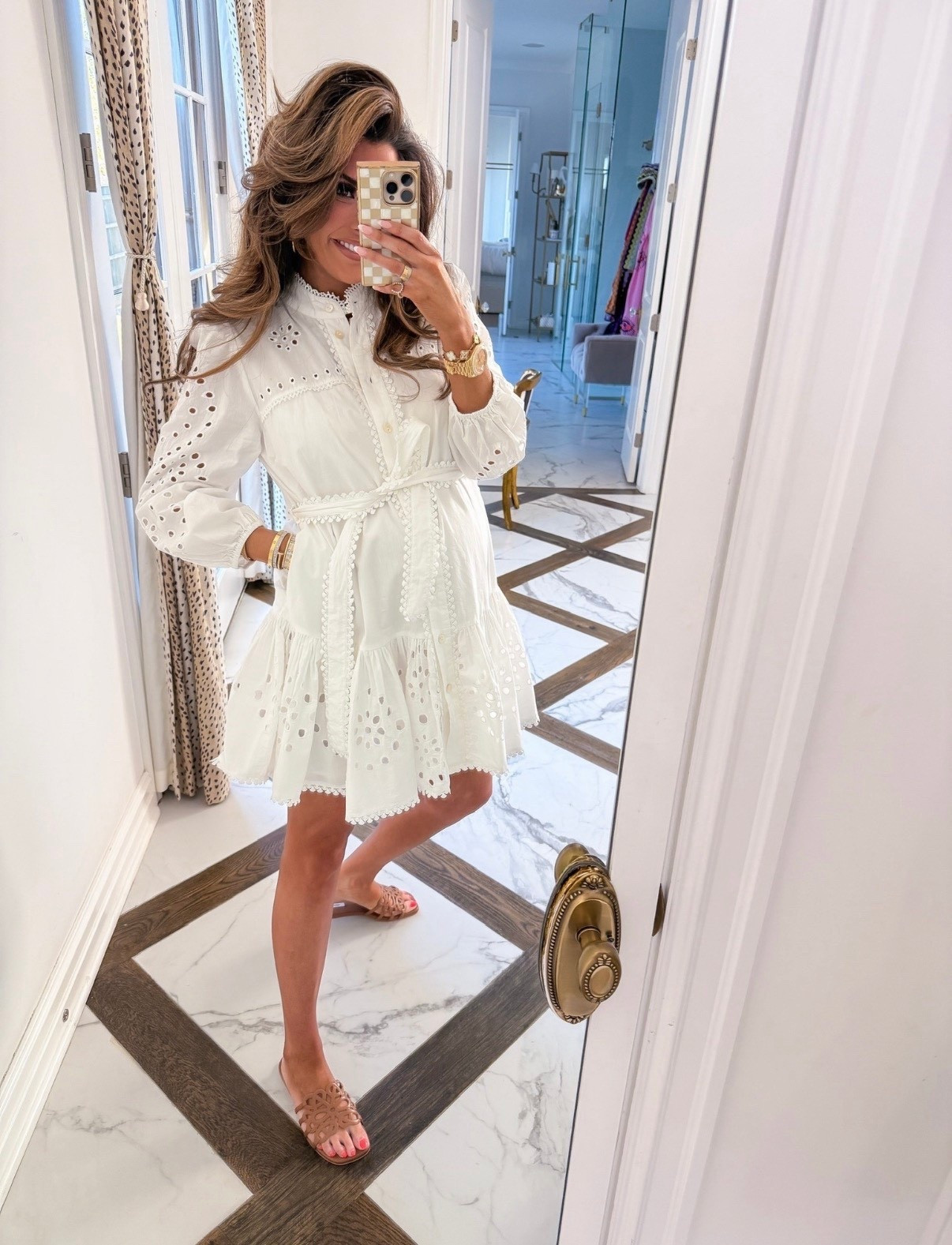 Wearing a size 8 in this white eyelet dress! My shoes are lookalike Loewe sandals - lookalikes by Steve Madden & Target for a fraction of the price! 

Spring outfits, Spring outfits 2026, Spring fashion, Spring dresses, Beach Outfits, Date Night Outfits, Graduation Dresses, Teacher Outfit, Emily Ann Gemma

#LTKMothersDay #LTKgrwm #LTKootd