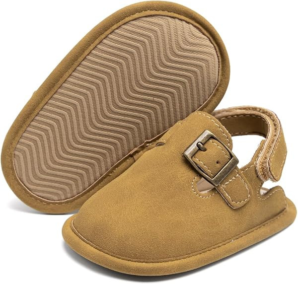 Miamooi Baby Boys Girls Suede Clogs Adjustable Lightweight Sandals Non Slip Newborn House Slipper... | Amazon (US)