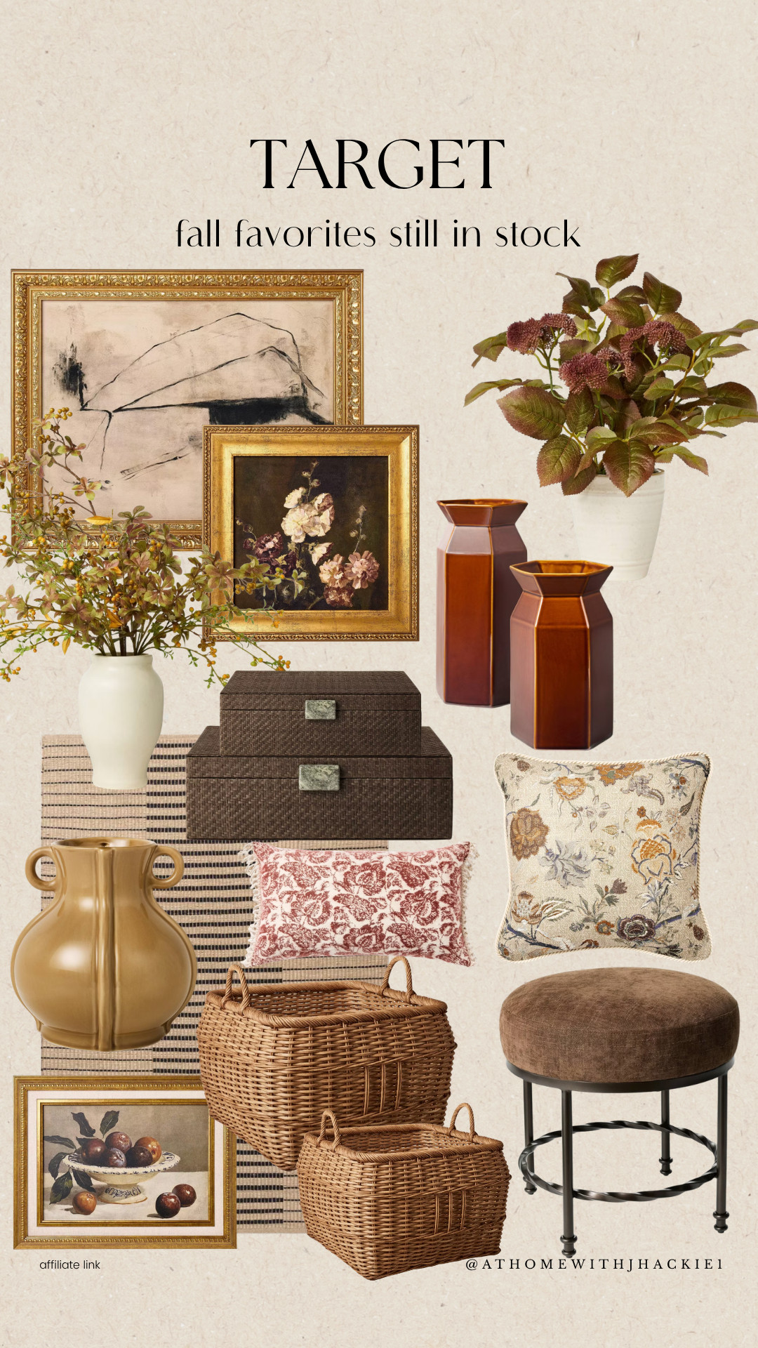 Target home decor, Target home finds, Target fall decor, Target decor finds, Studio McGee Target, Threshold Target, fall home decor, autumn home decor, woven baskets, decorative pillows, vintage artwork, amber glass vase, fall florals, neutral home decor, organic modern decor, cozy living room, coffee table decor, shelf styling, woven storage baskets, accent stool, brown home decor, warm neutral decor, affordable home decor, designer look for less, Target seasonal decor, fall decorating ideas, home styling inspiration, Target favorites, home decor finds, affiliate Target finds

#LTKSeasonal #LTKHome