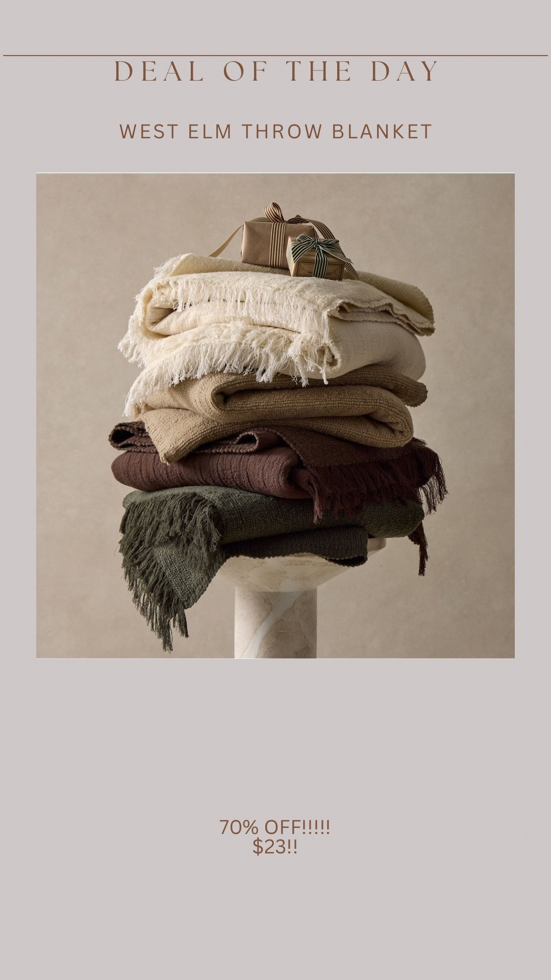 Gorgeous mixed texture west elm throw blanket is 70% off right now! This deal will sellout quickly!!! Shipping will arrive before Christmas 🙌🏻🎁 

#LTKselfcare #LTKGiftGuide #LTKHoliday