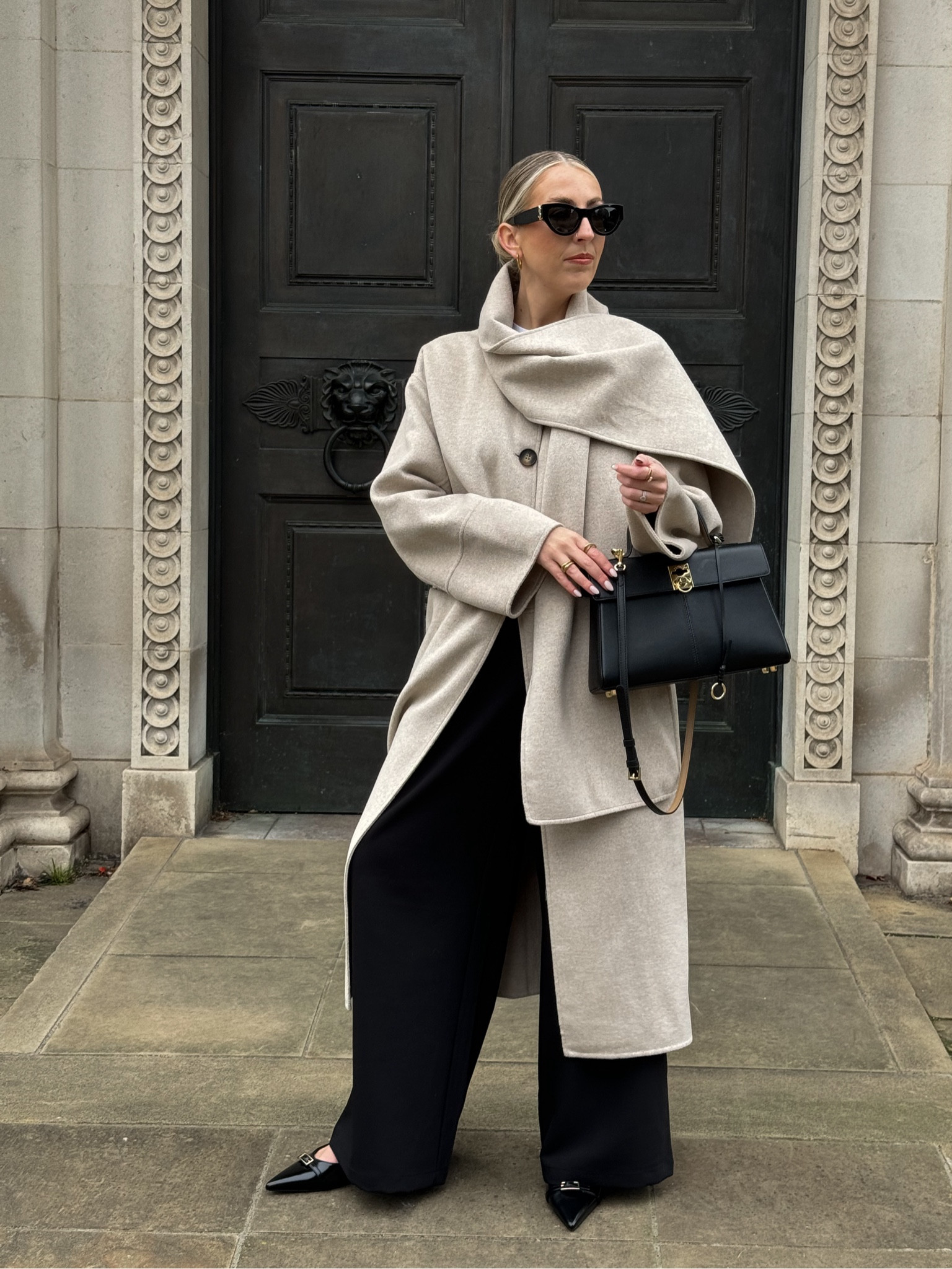 Autumn outfit, high street style, River Island, scarf coat, wool coat, linen trousers, wide leg trousers, Abercrombie and Fitch, COS, Asos shoes, Cafune bag

#LTKuk #LTKautumn #LTKstyletip