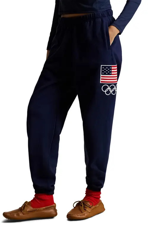 Polo Ralph Lauren Team USA Embroidered Graphic Sweatpants in Refined Navy at Nordstrom, Size X-Small | Nordstrom