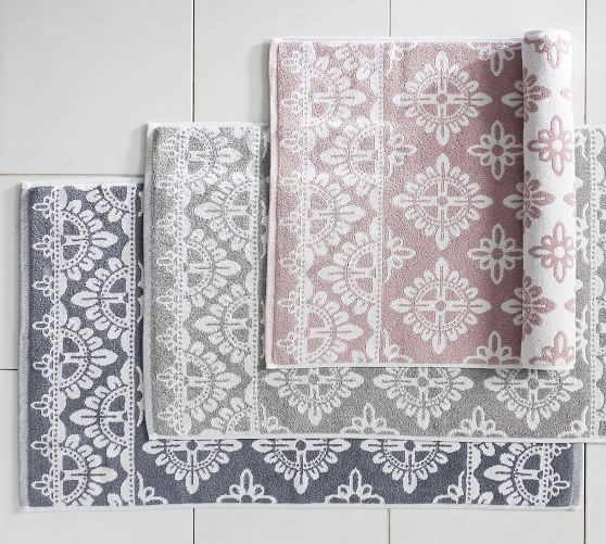Alva Jacquard Tub Mat | Pottery Barn (US)