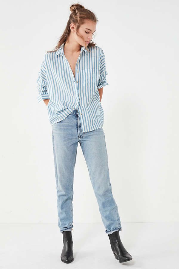 BDG Striped Twill Button-Down Shirt | Urban Outfitters US