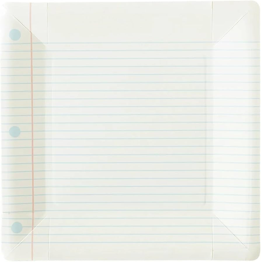 My Mind's Eye Notebook Paper Plates \u2013 Back to School Party Plates for Classroom, Teacher App... | Amazon (US)