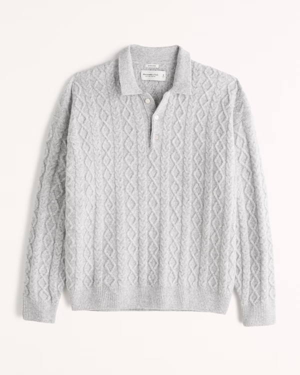 Oversized Long-Sleeve Sweater Polo | Abercrombie & Fitch (US)