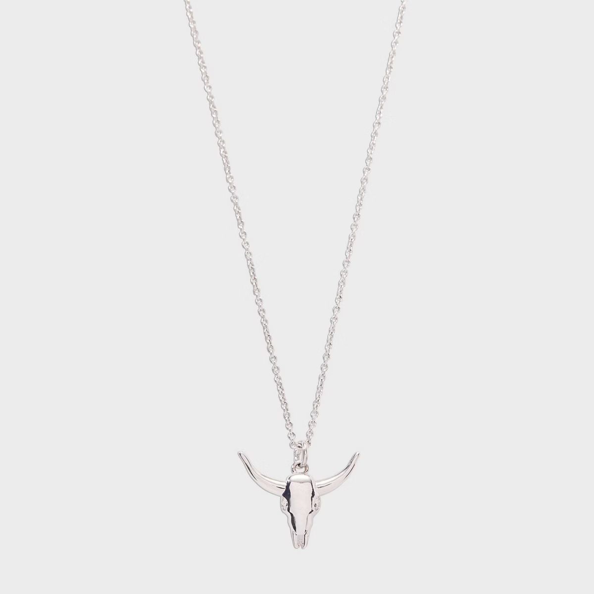 Tiny Tags Silver Plated Longhorn Necklace - Silver | Target