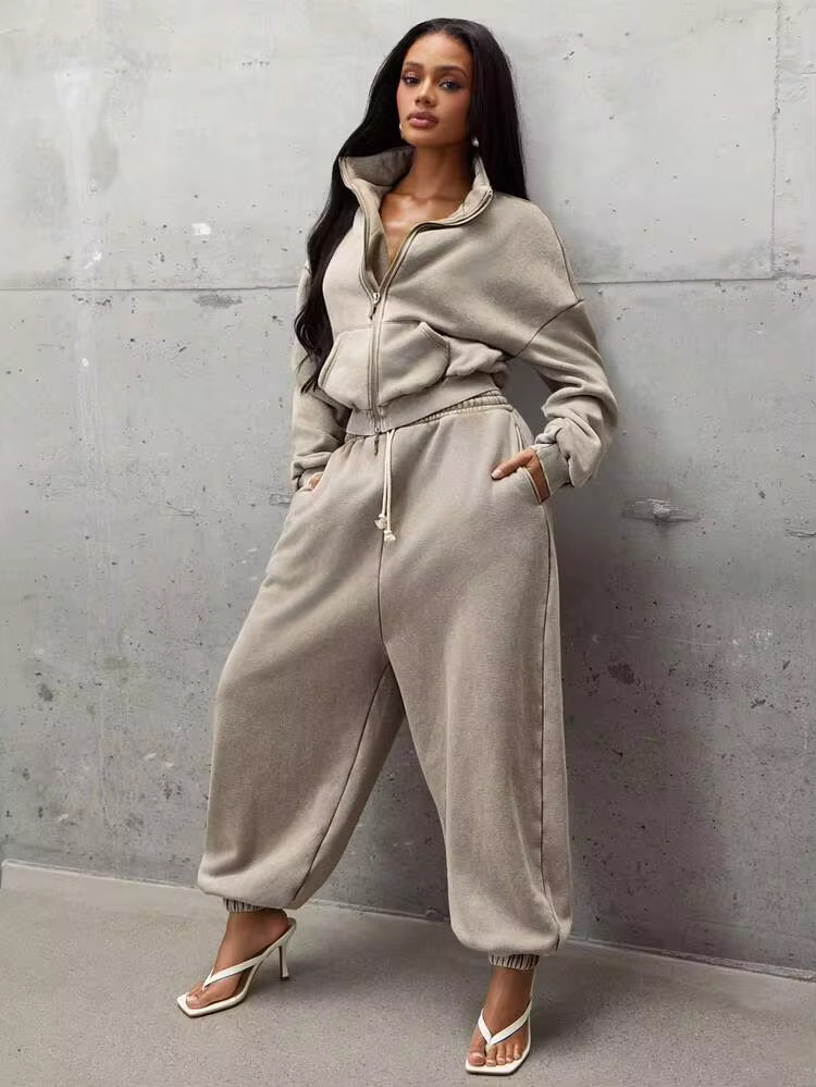 Denimoi Washed Drop Crotch Baggy Sweatpants Fashionable Streetwear Cozy Bottoms Everyday Loungewe... | SHEIN