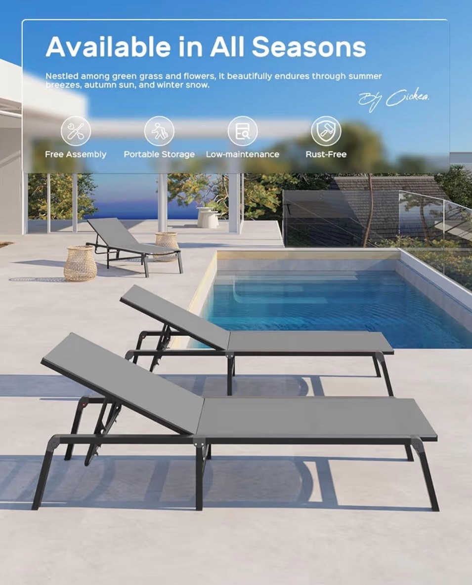 Love my foldable lounge chairs! Perfect to easy storage 