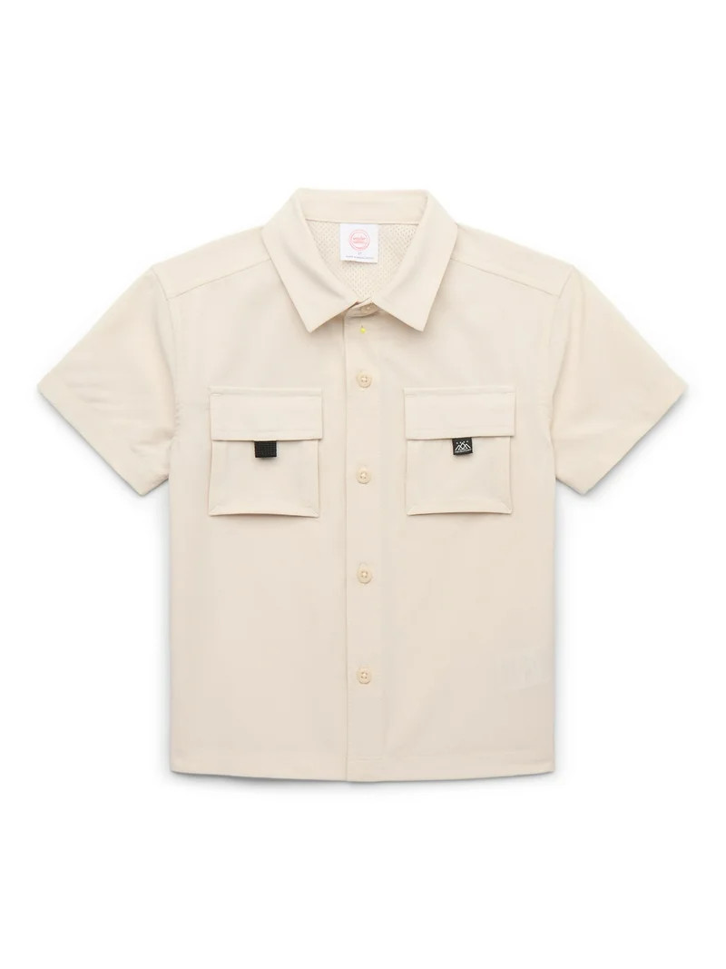 Wonder Nation Toddler Boy Adventure Button Down Short Sleeve Shirt, Sizes 12M-5T | Walmart (US)