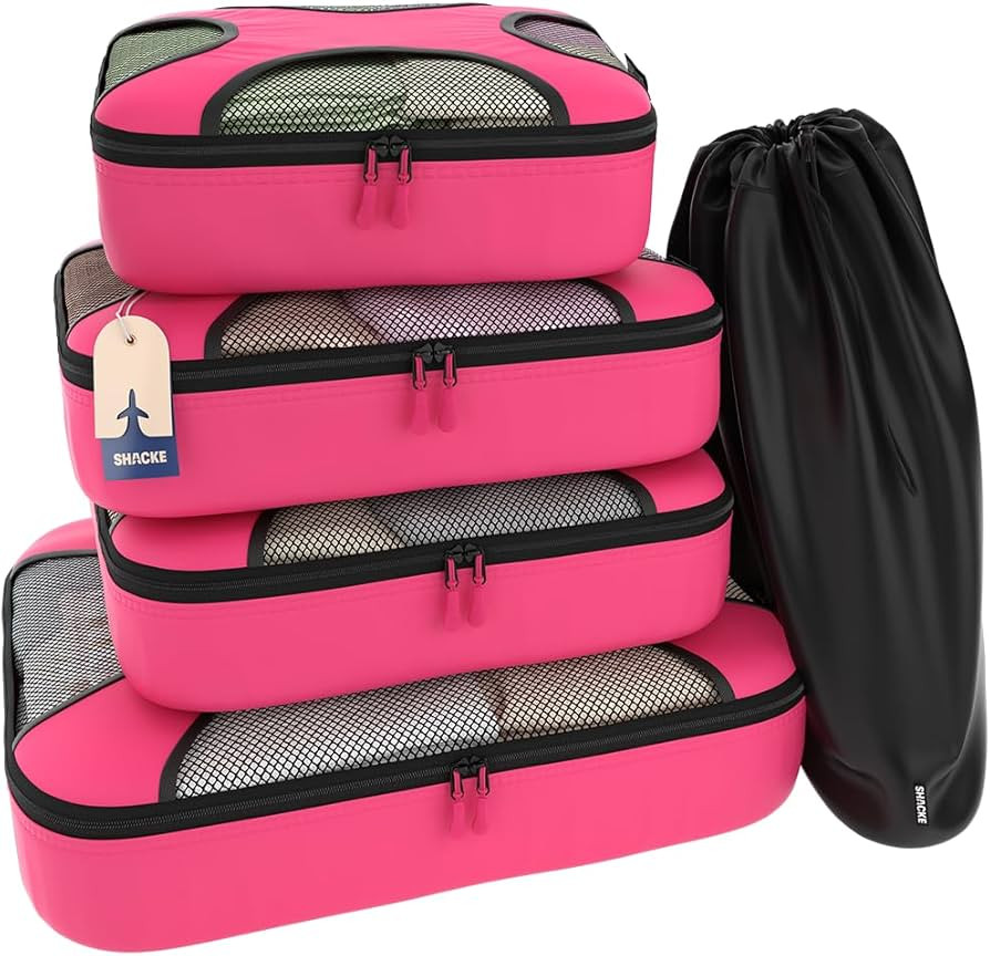 Shacke Packing Cubes for Travel 5 Set - Compression Luggage Organizer Bags - Versatile Travel Org... | Amazon (US)