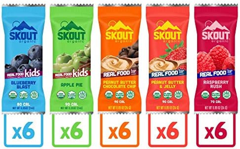 Skout Organic Real Food Bars for Kids Variety Pack (30 Pack) | Organic Snacks for Kids | Plant-Ba... | Amazon (US)