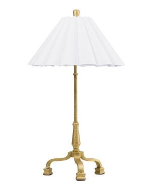 18x30.75in Tripod Metal Base Lamp With Pleated Shade | TJ Maxx
