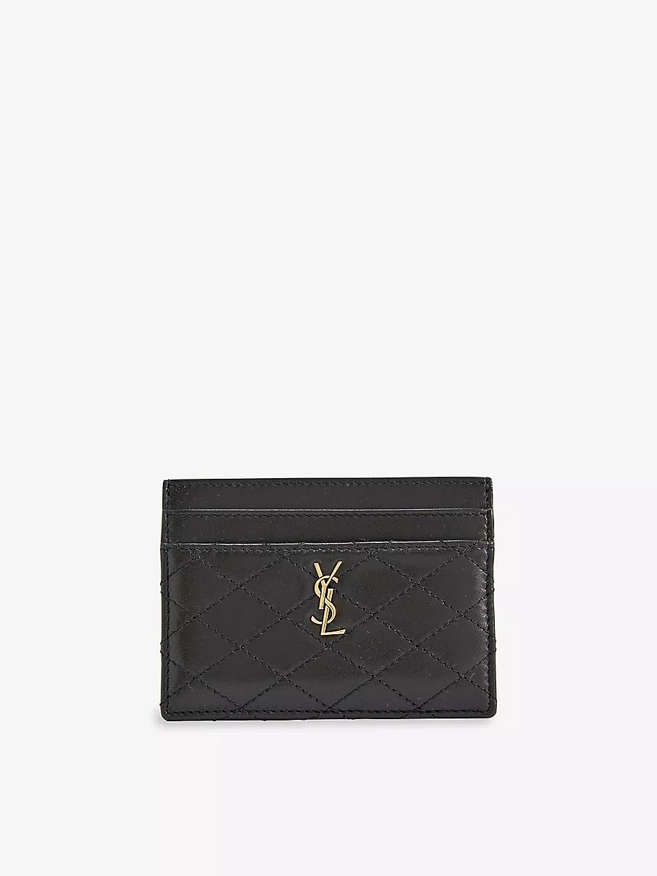 Monogram-embellished leather card holder | Selfridges