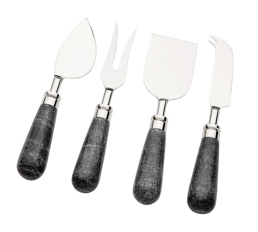 Black Marble Cheese Knives, Set of 4 | Pottery Barn (US)