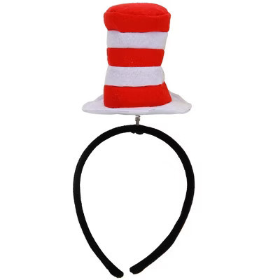 HalloweenCostumes.com One Size Fits Most   Dr. Seuss Cat in the Hat Springy Costume Headband, Black/White/Red | Target