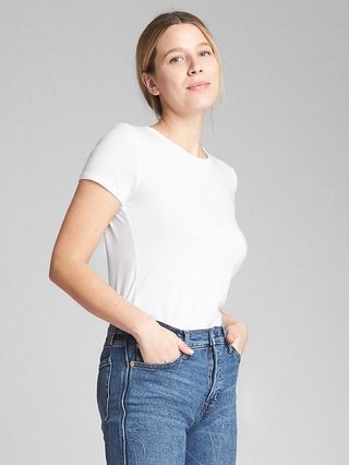 Gap Womens Vintage Short Sleeve Crewneck T-Shirt White Size L Tall | Gap US