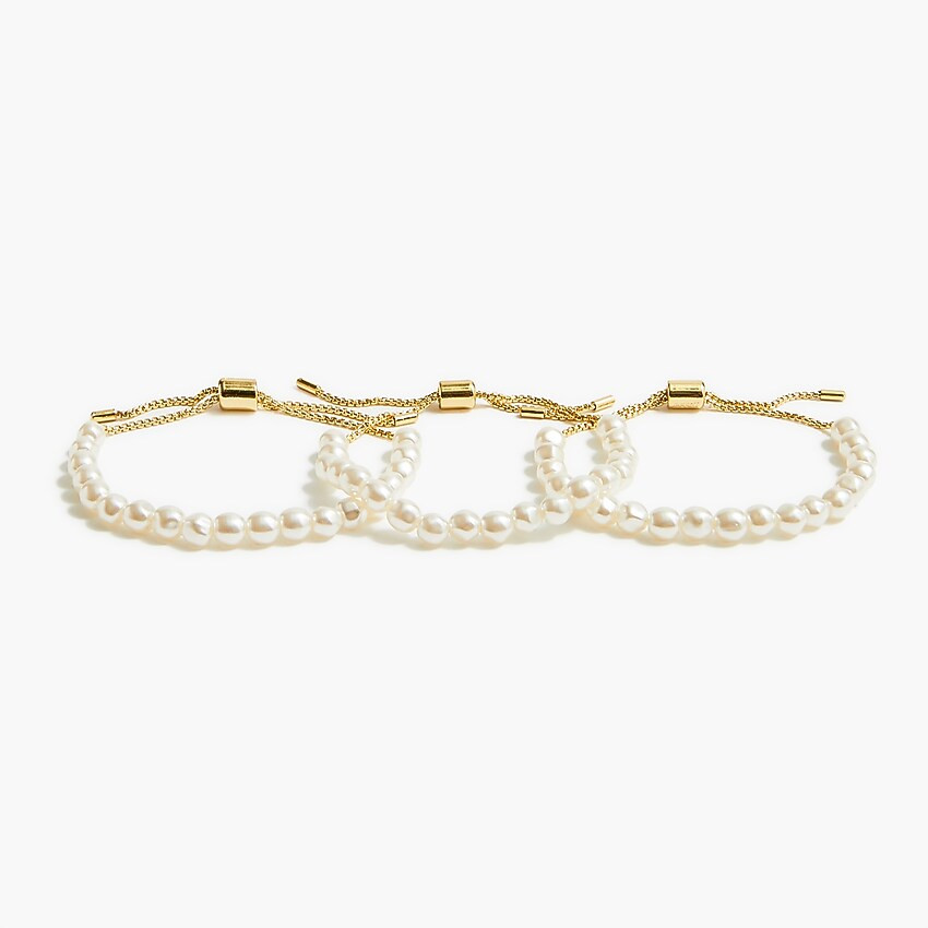 Pearl slider bracelets set-of-three | J.Crew Factory