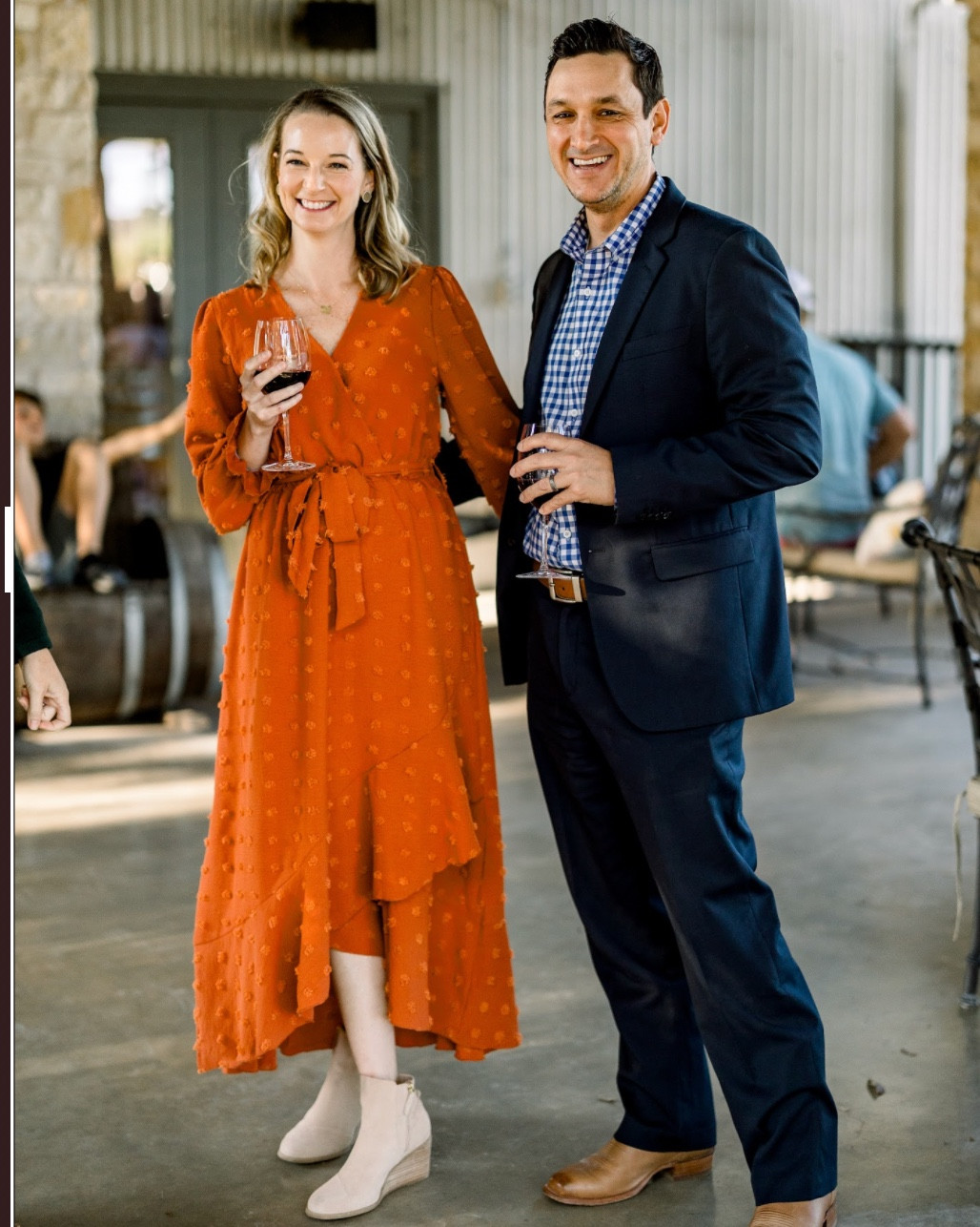 My friend Jen in the $59 long sleeve, Swedish dot maxi dress from @amazon 🧡