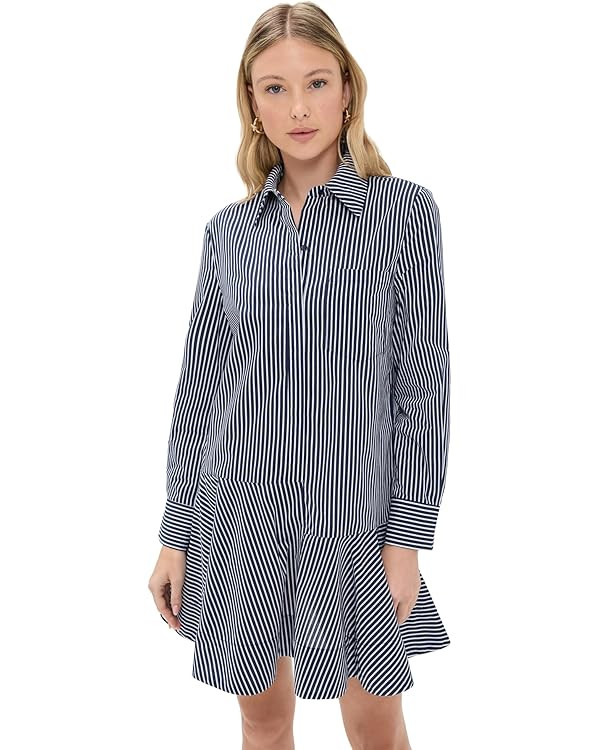 English Factory Women's Stripe Collar Flared Skirt Dress | Amazon (US)