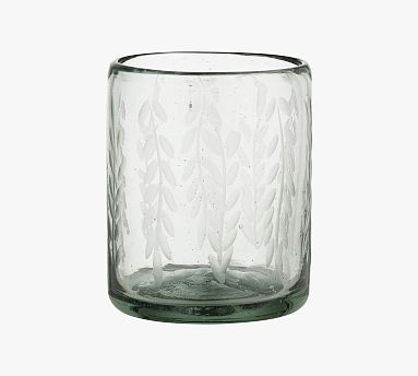 Etched Petals Double Old Fashioned Glass Set | Pottery Barn (US)