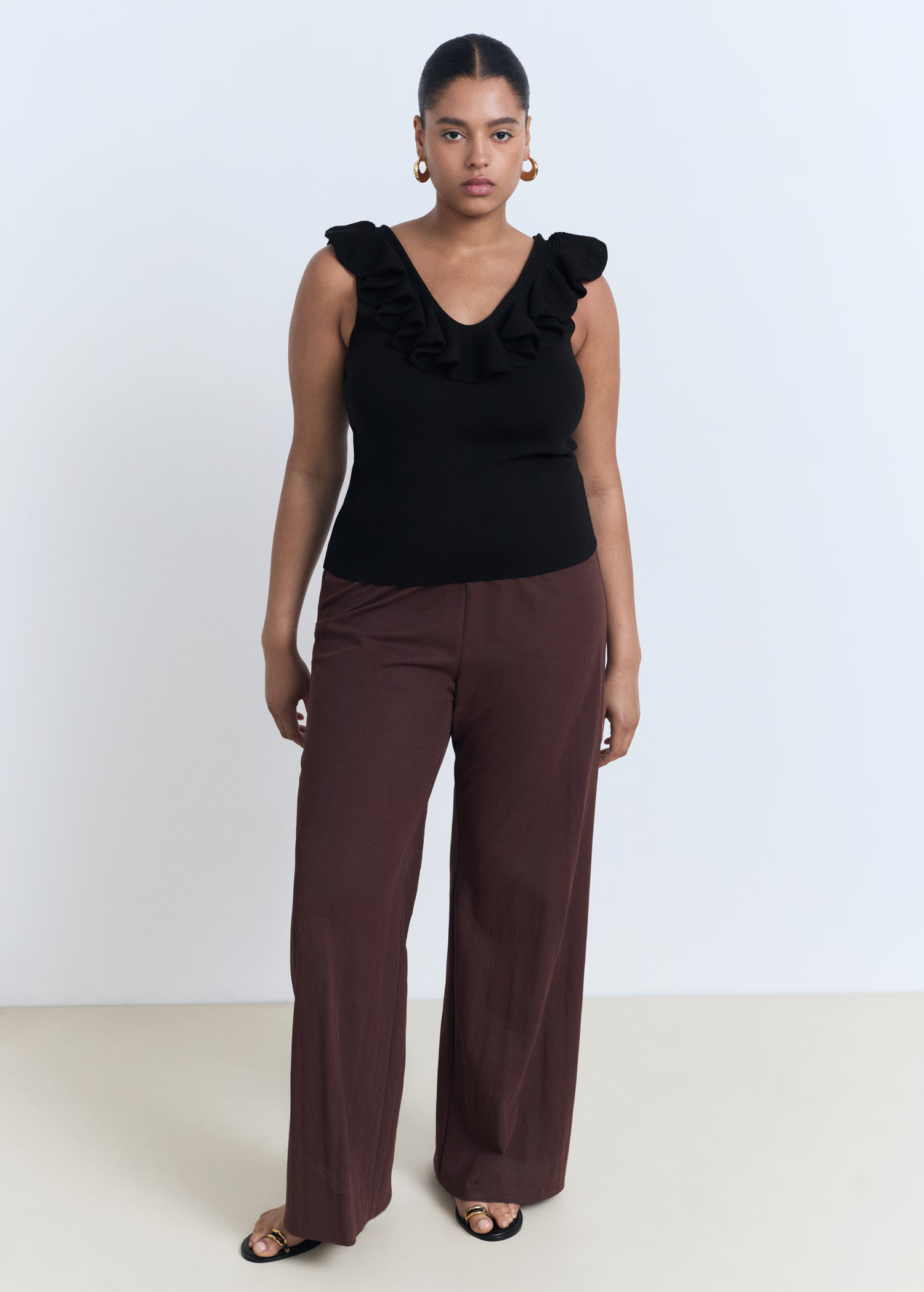 Ruffle knit top - Women | MANGO USA | Mango (US/MX/AU)