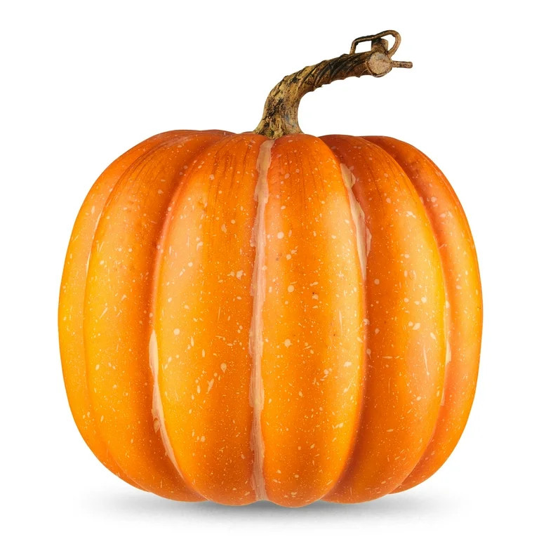 Harvest 8.5 in Natural Tall Yellow/Orange Foam Pumpkin Decoration, Way to Celebrate | Walmart (US)