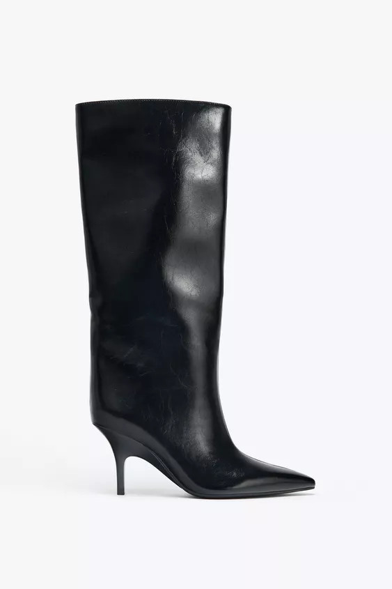 KITTEN HEEL KNEE-HIGH BOOTS | Zara UK