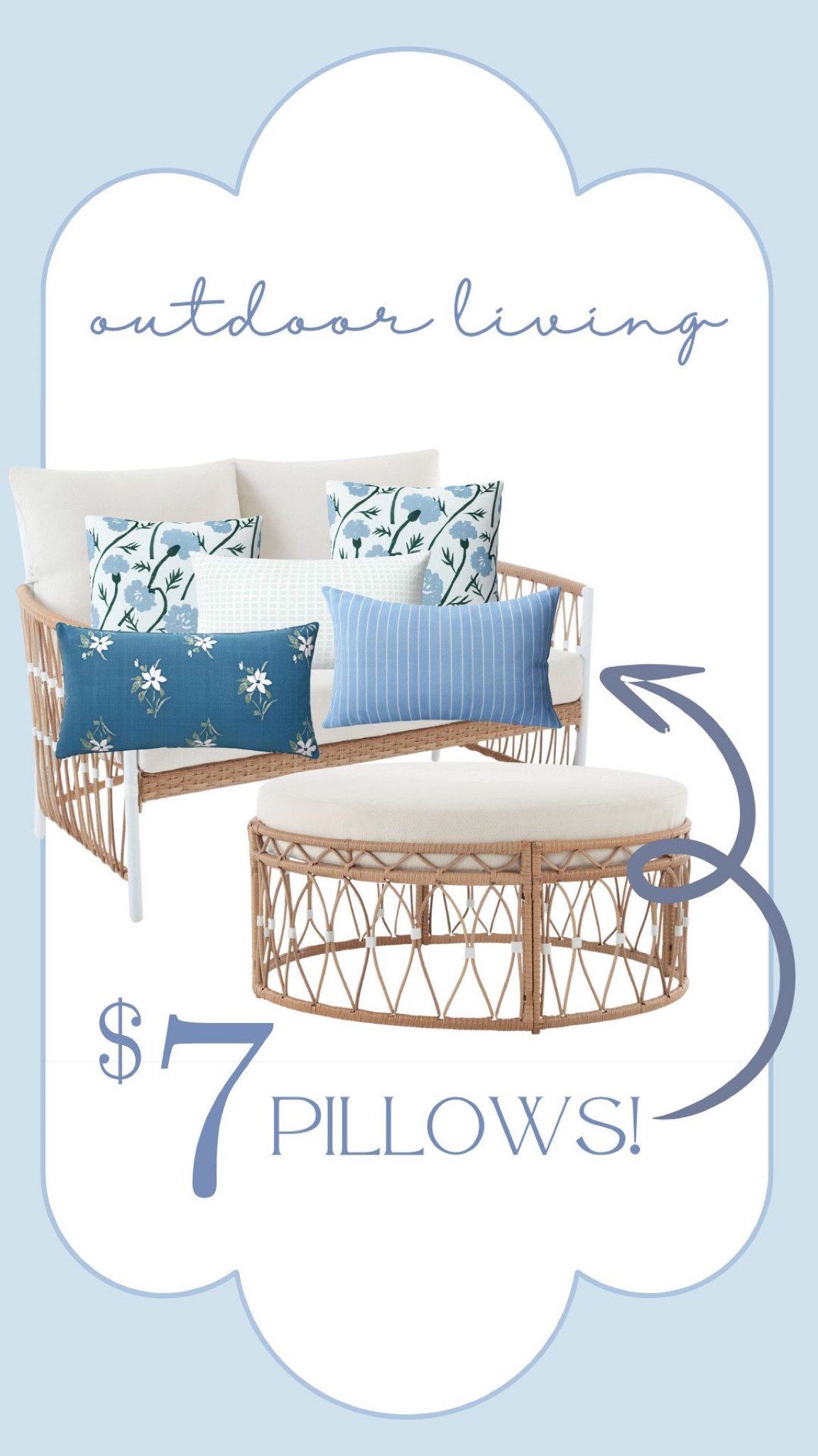 Outdoor living
Blue and white 
Grand millennial 
Patio 

#LTKSeasonal #LTKSaleAlert #LTKHome