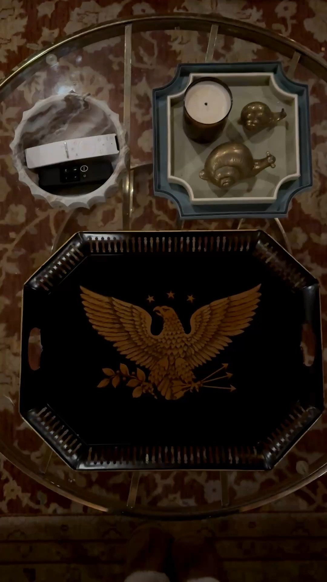 Love a good collection of trays on a coffee table! I recently found this vintage tole eagle tray and I love it so much! I’ve linked some similar ones.💫

#LTKdayinmylife #LTKMens #LTKHome