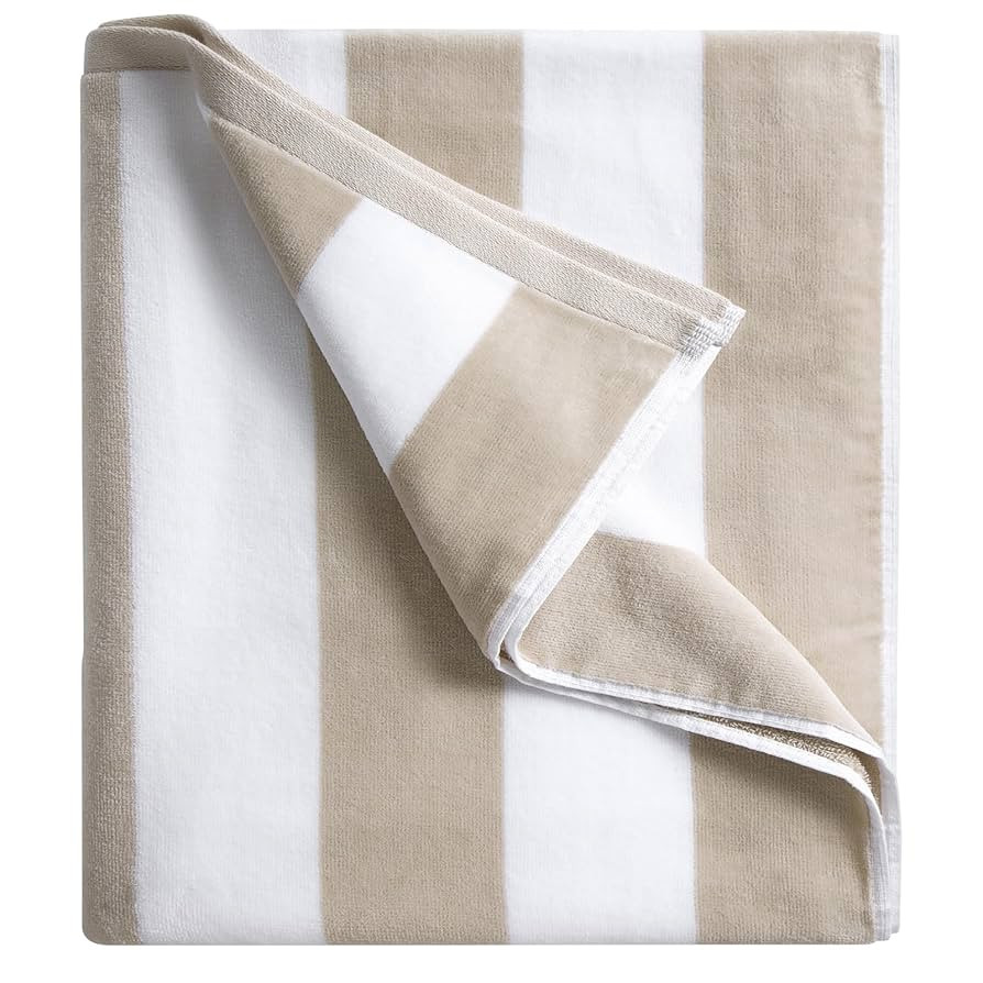 LULUHOME Large Oversized Beach Towel - Big Cotton 36 x 70 Inch Striped Pool Towel, Large Cabana S... | Amazon (US)