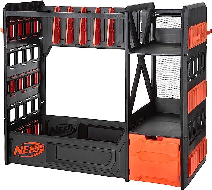 Amazon.com: NERF Elite Blaster Rack - Storage for up to Six Blasters, Including Shelving and Draw... | Amazon (US)