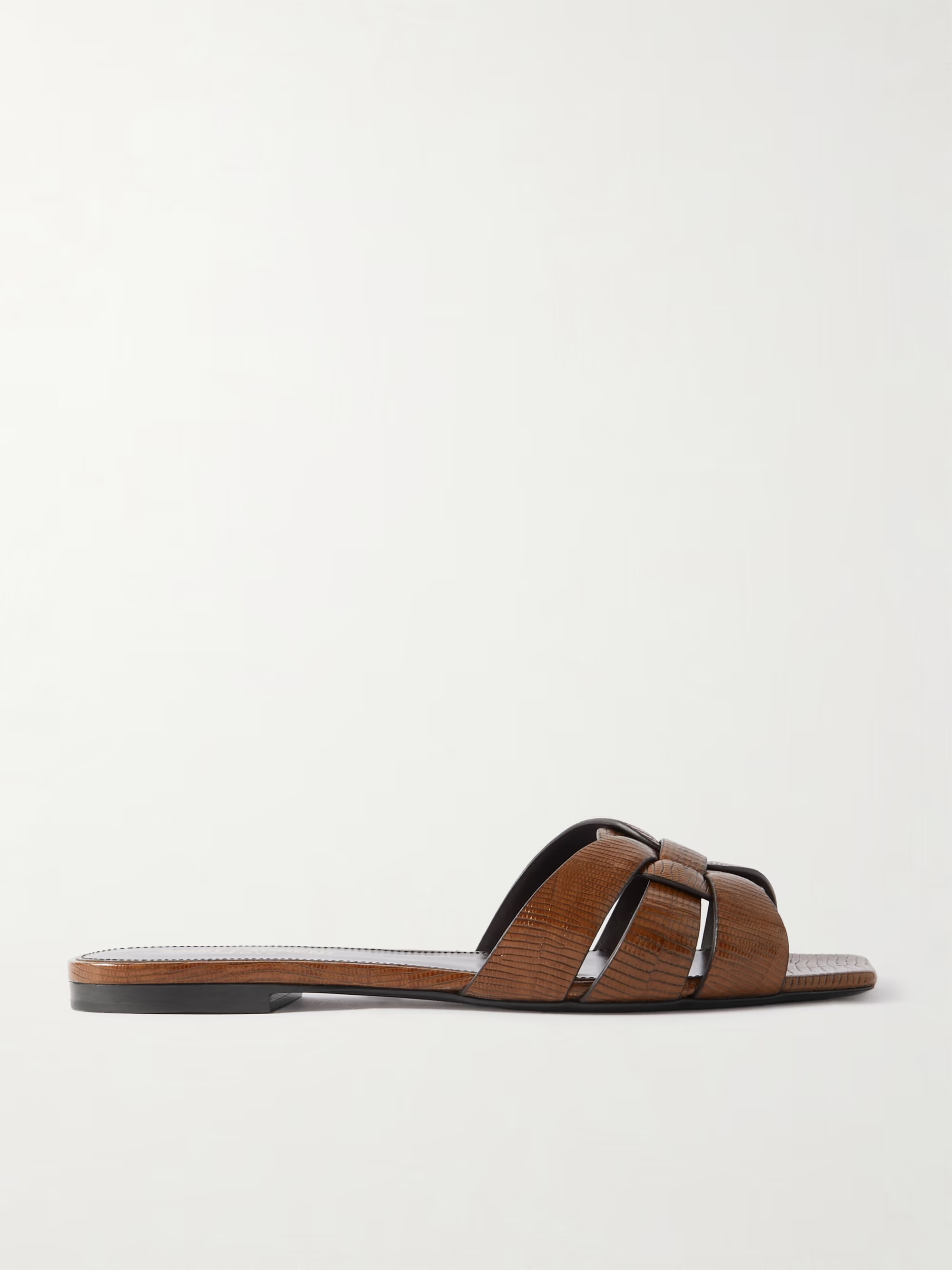 Tribute lizard-effect leather slides | NET-A-PORTER (US)