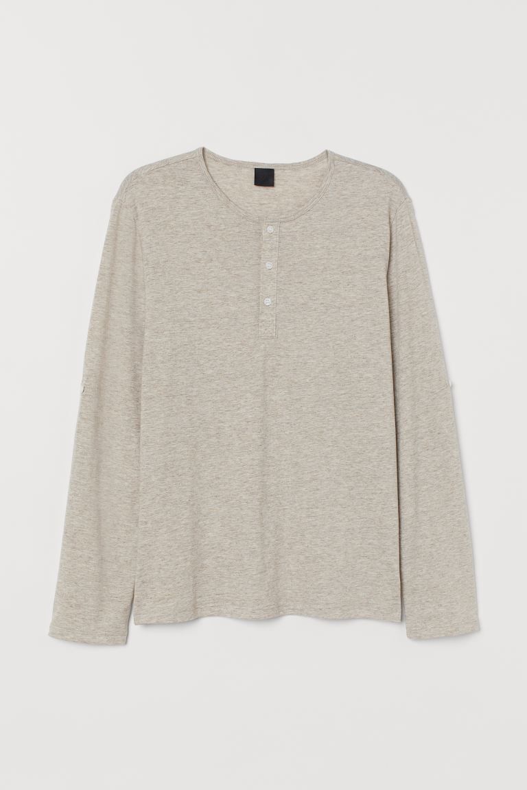 Cotton Jersey Henley Shirt | H&M (US)