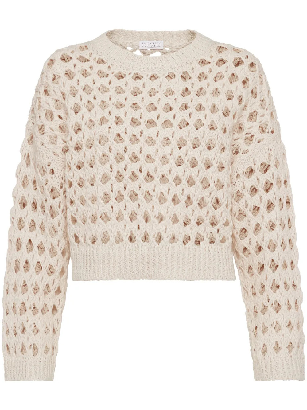 Brunello Cucinelli ribbed-trim open-knit Jumper - Farfetch | Farfetch Global
