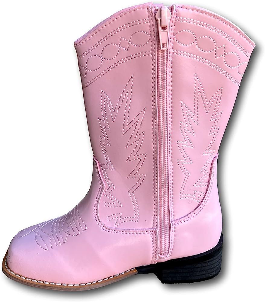 GadwallAR Girl's Western Cowgirl Boots Rose- Full Leather Zipper Dress Cowboy Boots (Toddler & Yo... | Amazon (US)