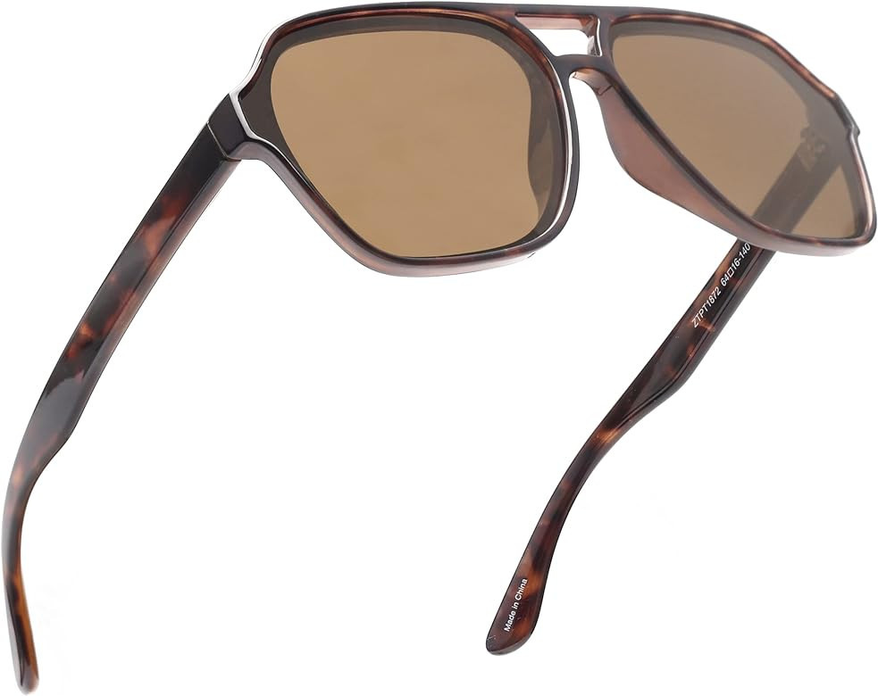 GLINDAR Men's Women's Polarized Aviator Sunglasses Vintage Oversized Square Glasses | Amazon (US)
