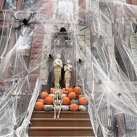 Halloween Spider Webs Decorations 1800 Sqft With 150 Extra - Etsy Canada | Etsy (CAD)