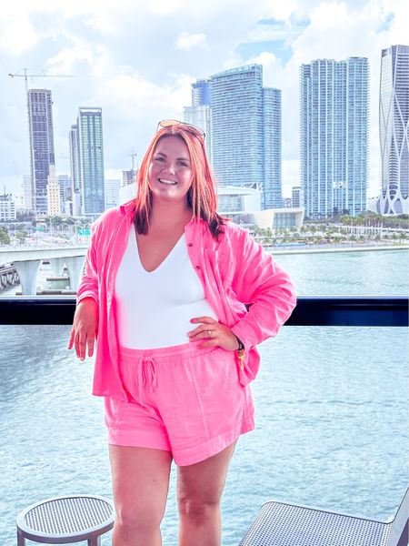 This two piece set from Target was perfect for boarding day on our recent vacation! It comes in multiple colors but the neon pink is stunning! I’m wearing an XL for reference. 

#target #targetfinds #vacation 

#LTKtravel #LTKcurves